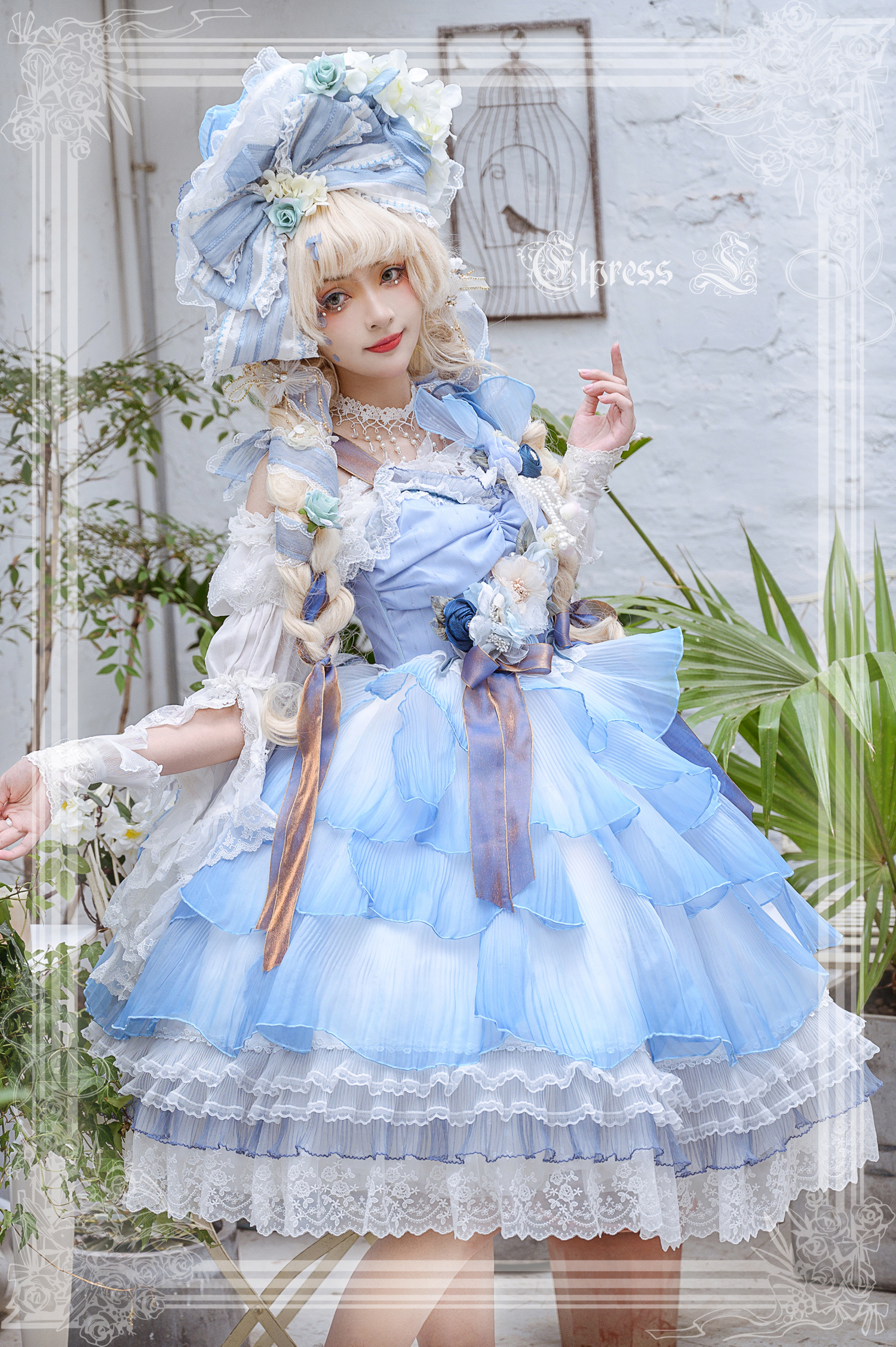 ELPRESS L ワンピース 桃 ロリータ ロリィタ お茶会 Lolita - ワンピース